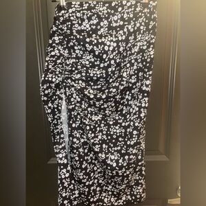 Floral Skirt with Tie & Slit